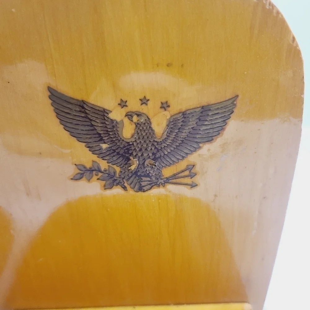 Vintage Hand Painted Eagle Americana Wood Bookends